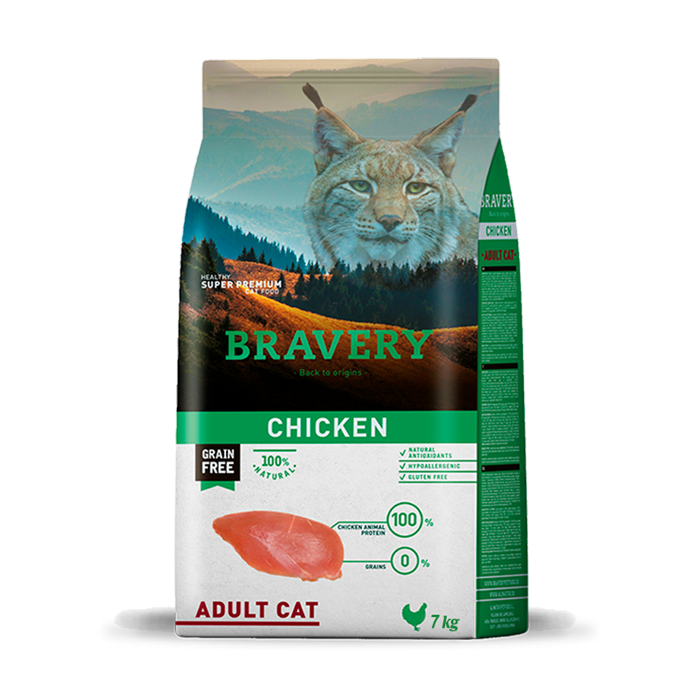 بريفري طعام جاف للقطط البالغة دجاج BRAVERY CHICKEN ADULT CAT