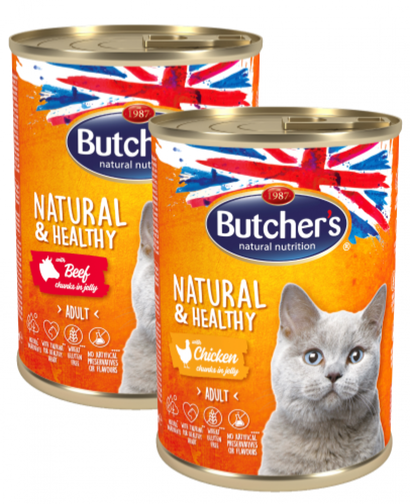 Butcher S Natural Healthy Chunks With Chicken Beef In Jelly 400G