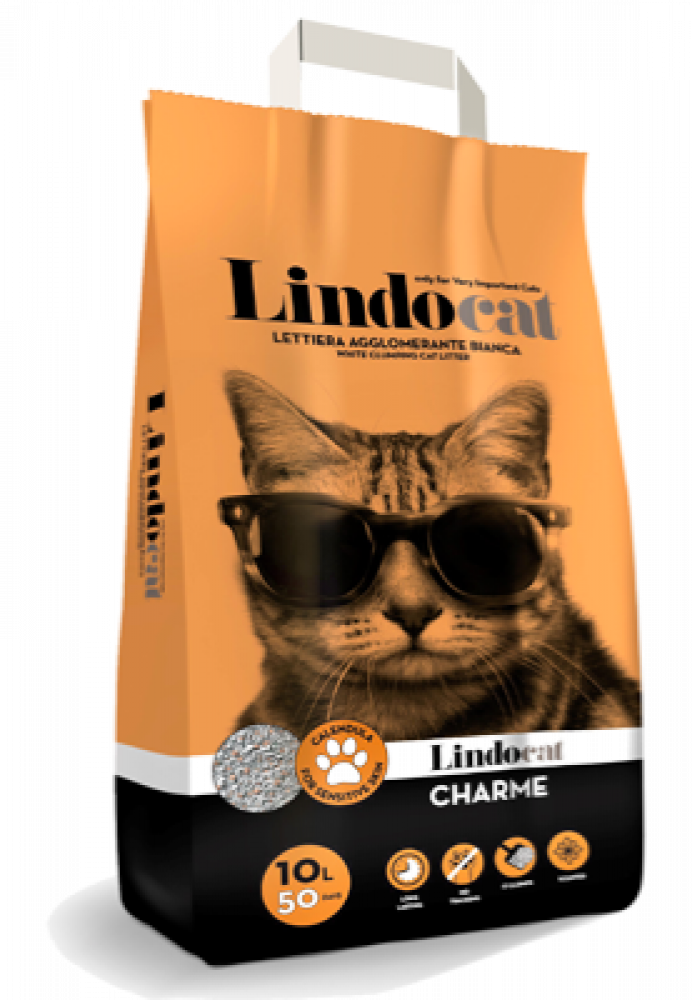 رمل ليندو كات رائحة العنبر للقطط ذات الكفوف الحساسة + مهدئ ومضاد للبكتيريا LindoCat Charm + Sensitive Skin Amber Scent