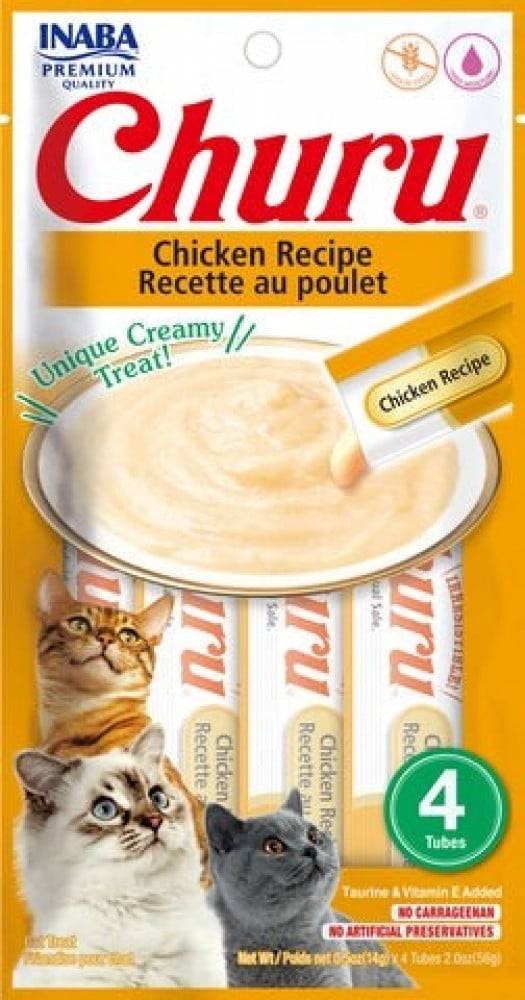 اينابا تشورو هريسة الدجاج مكافآت قطط 14x4غ / INABA Churu Chicken Flavor 4x14g