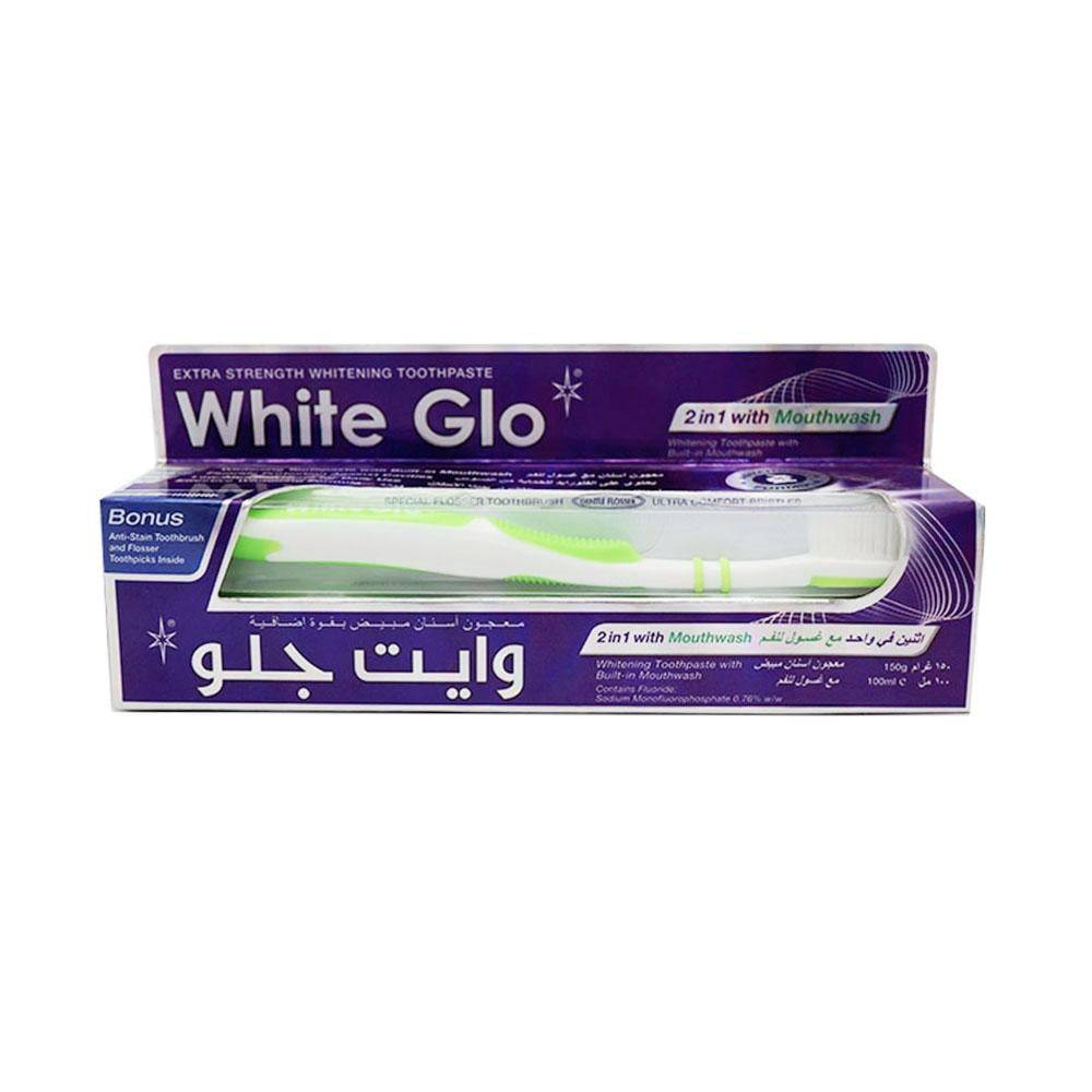 وايت جلو معجون الأسنان المبيض 2 في 1 مع غسول الفم 150 جم