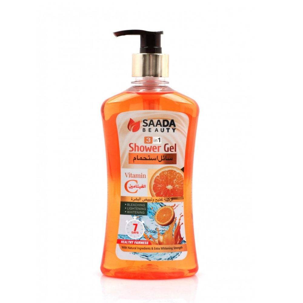 Saada Beauty 3 in 1 Shower Gel with Orange and Vitamin C to Lighten the Skin - 500 ml
