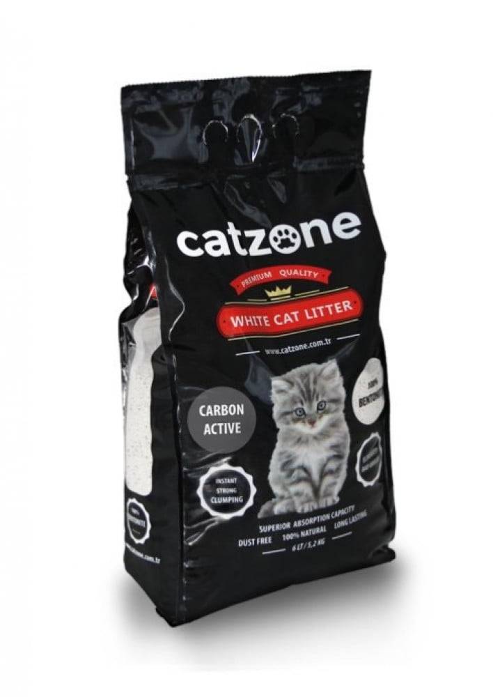 رمل قطط كات زون مفعول الكربون المضاعف - خالي من المعطرات Cat Zone white Cat Litter CARBON-ACTIVE