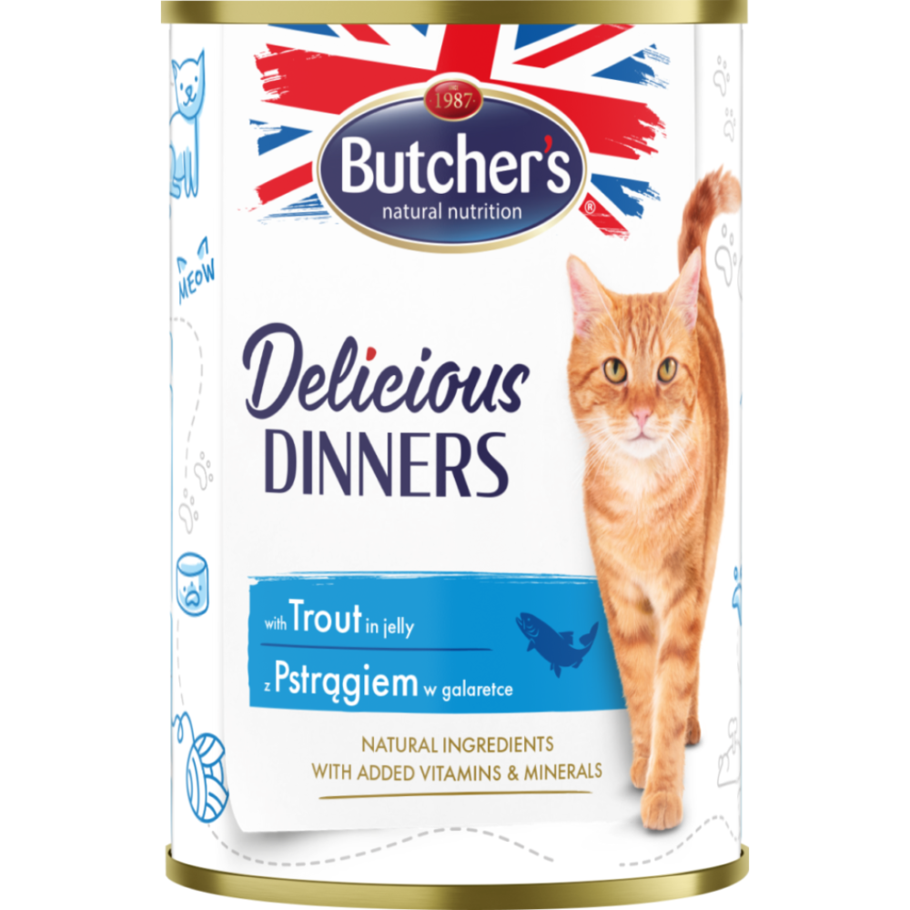 Butcher S Delicious Dinners Chunks In Jelly With Trout
