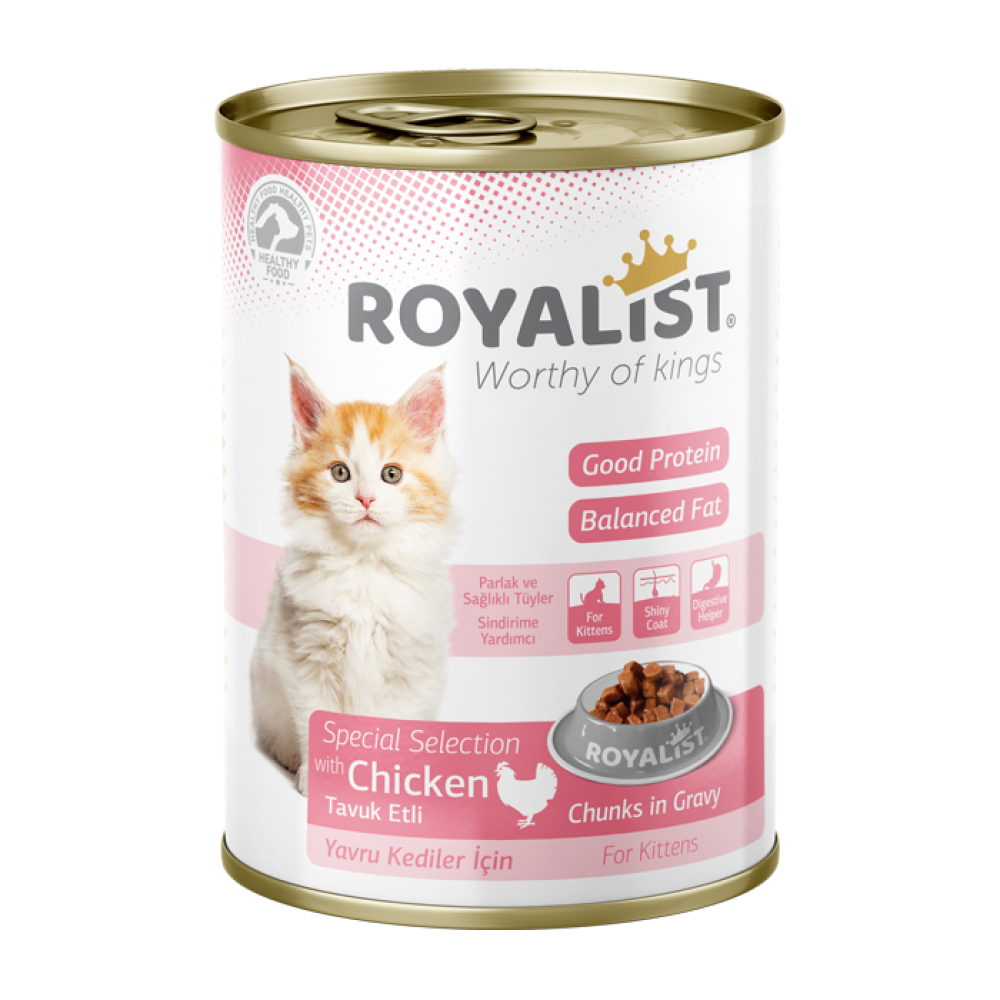 روياليست طعام رطب للقطط الصغيرة نكهة الدجاج في المرق Royalist Kitten Cat Chicken Chunks in Gravy 400g