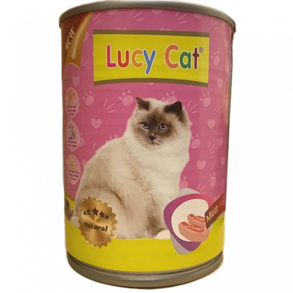 لوسي كات طعام قطط باللحم 375غ - Lucy Cat wet food for cats Meat 375g