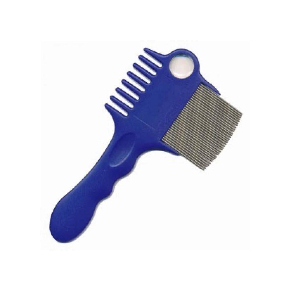 Bic comb with metal and plastic teeth with lens for removing lice and nits