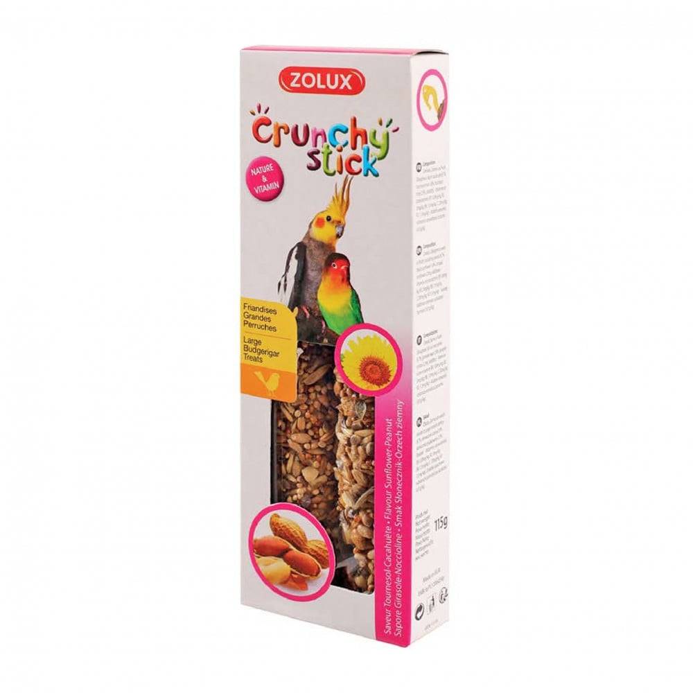 زولوكس مكافآت مقرمشة لطيور الروز والكروان حب شمسي وفول سوداني Zolux Crunchy Stick For Parakeet Currant Sunflower-Peanut