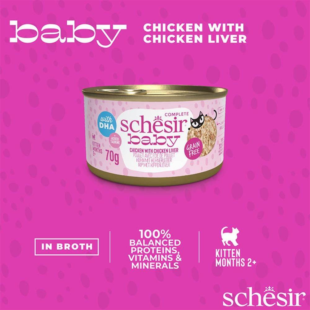 Schesir Baby Chicken With Chicken Liver In Broth 70G