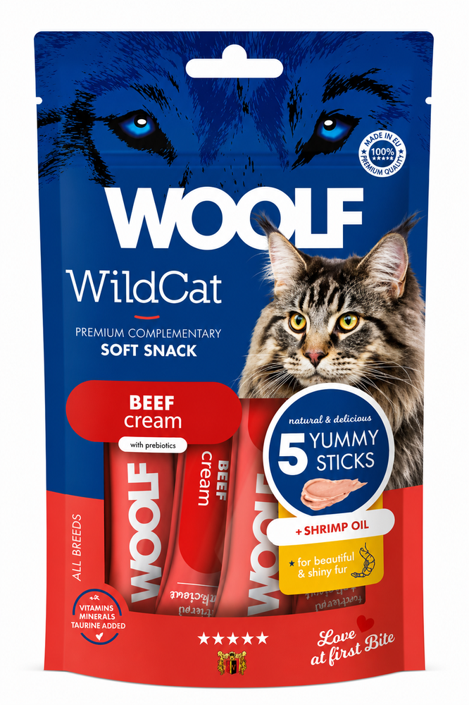 Woolf Wildcat Beef & Shrimp 70g