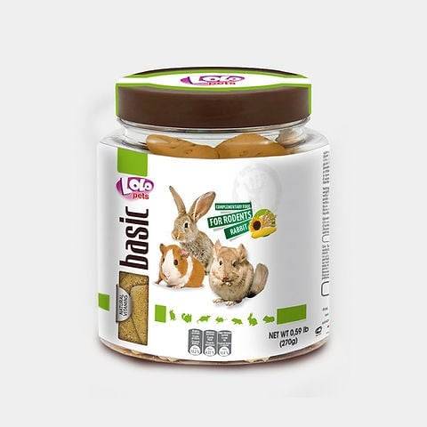 لولو بيتس بسكويت النخالة للأرانب والهامستر LoLo Pets Basic Biscuits with Bran in Jar