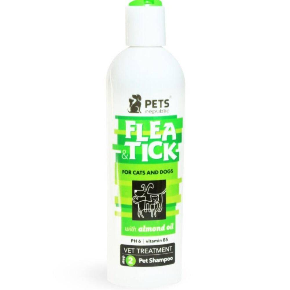 بيتس ريبابليك شامبو البراغيث والقراد للحيوانات الاليفة بزيت اللوز Pets Republic Anti Flea & Tick Shampoos for Cats & Dogs with Almond oil