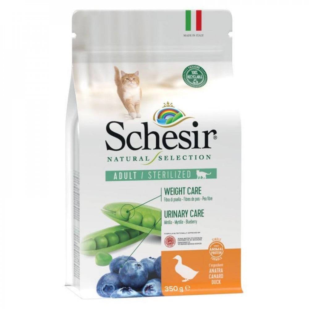 Schesir Dry Food For Sterilized Cats Duck 350G