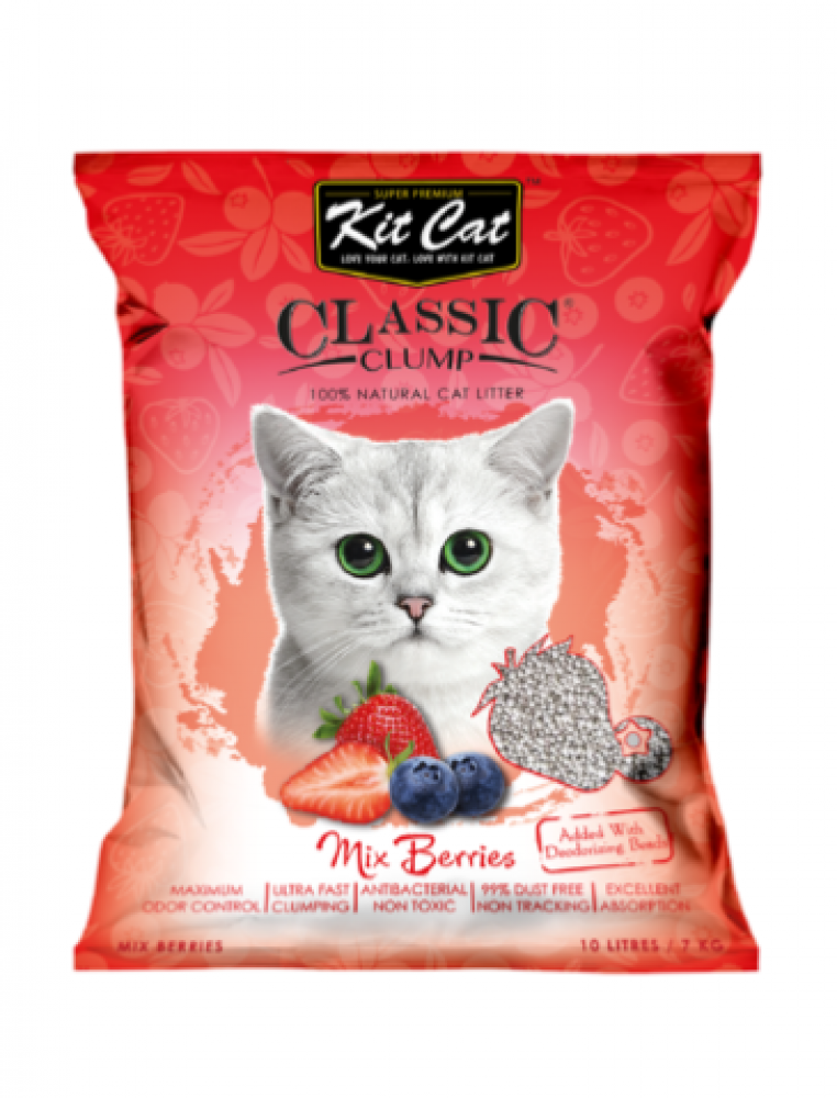 كت كات رمل كلاسيك للقطط برائحة التوت والفراولة Kit Cat Classic Clump Mix Berries