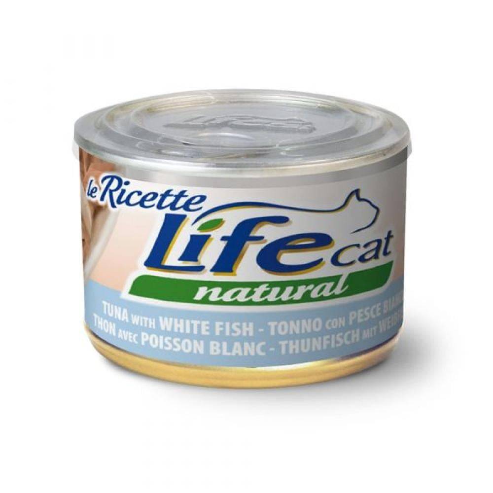 لايف كات معلبات تونة مع السمك الأبيض - حجم اقتصادي Life cat Tuna with white fish 150g