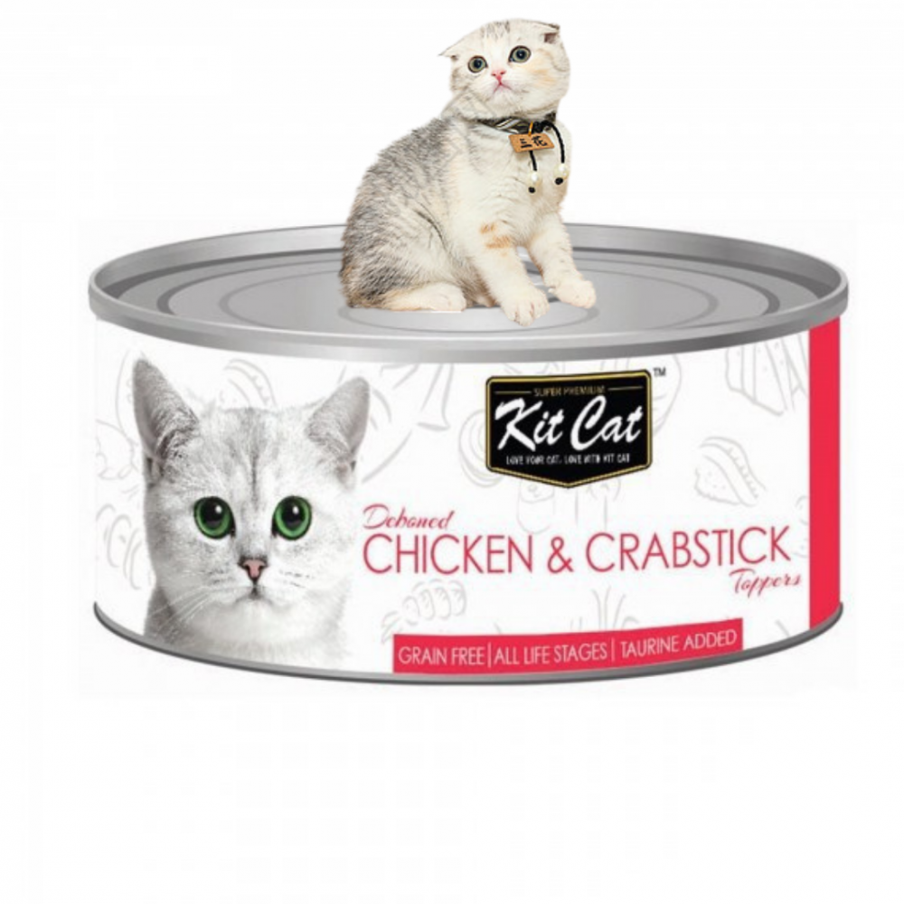 كت كات معلبات فيليه الدجاج وسلطعون 80 غ Kit Cat Deboned Chicken with Crabstick 80g