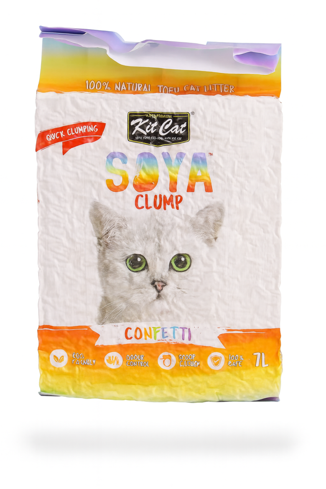 كت كات رمل الصويا متعدد الروائح 7 لتر KitCat SoyaClump Litter Confetti 7L