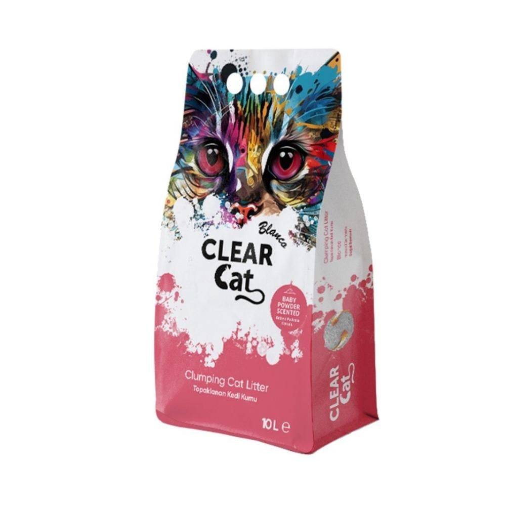 رمل القطط كلير كات بلانكو برائحة بودرة الاطفال Clear Cat Blanco Baby Powder Scented