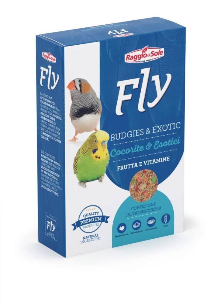 مشكل بالفيتامين لطيور الحب البادجي الزيبرا فلاي FLY BUDGIES & EXOTIC FRUIT AND VITAMINS