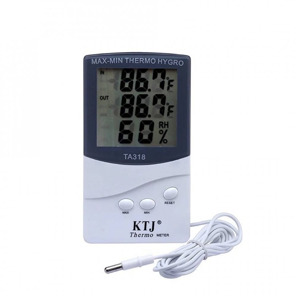 مقياس درجة حرارة ورطوبة LCD شاشة رقمية ميزان حرارة لغرف الانتاج Thermometer with Hygrometer - TA318