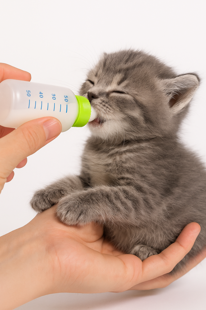 Multi-colored cat and pet feeding bottle, 80 ml