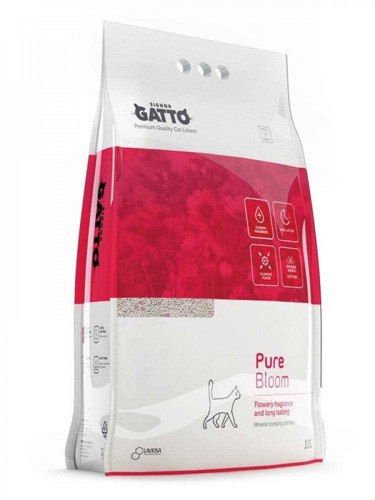 سينيور غاتو رمل قطط حبيبات ناعمة بخلاصة الورد الطبيعي Signor Gatto Pure Bloom Micro Cat Litter