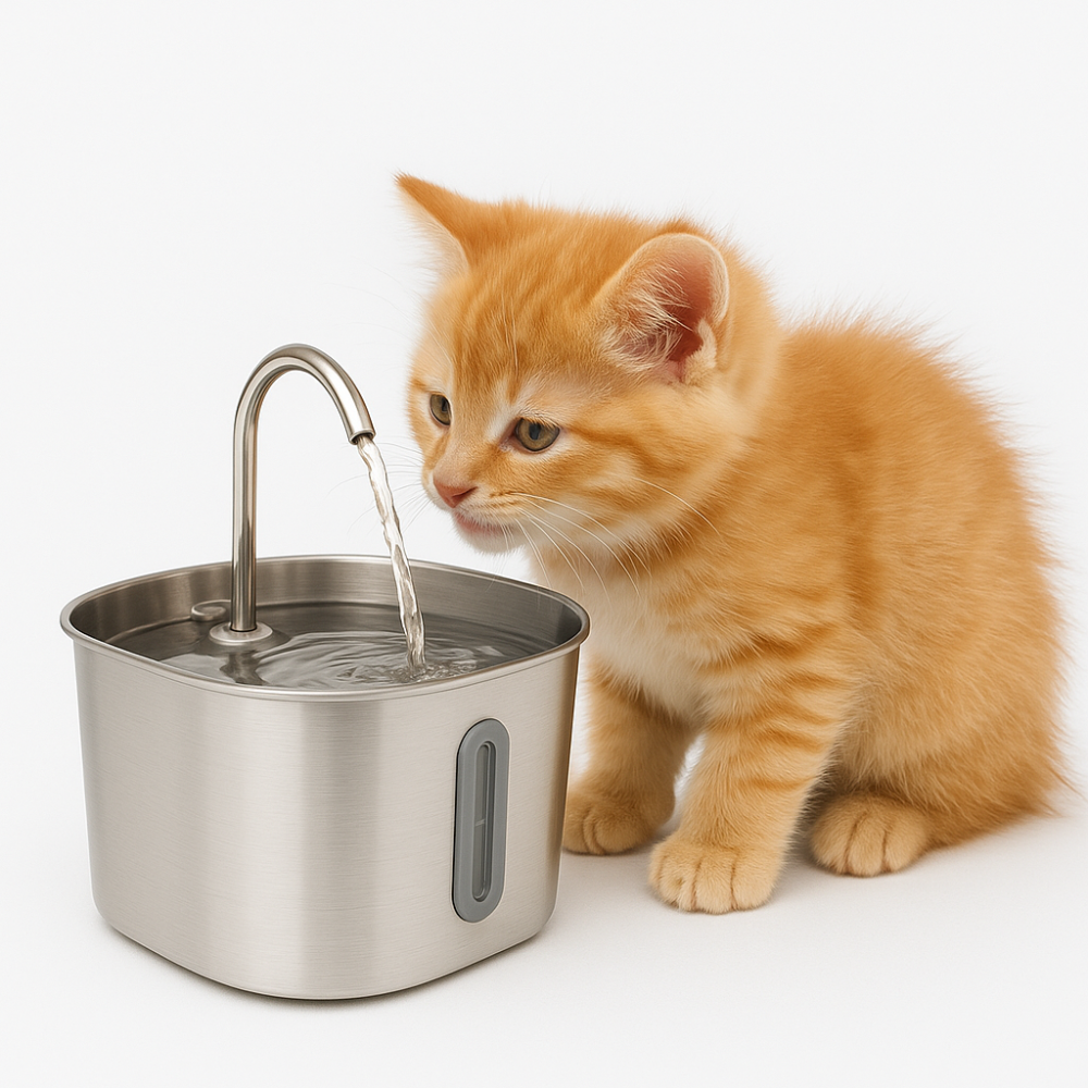 نافورة كهربائية ستاينلس ستيل للقطط الصغيرة والبالغة Pet water Fountain