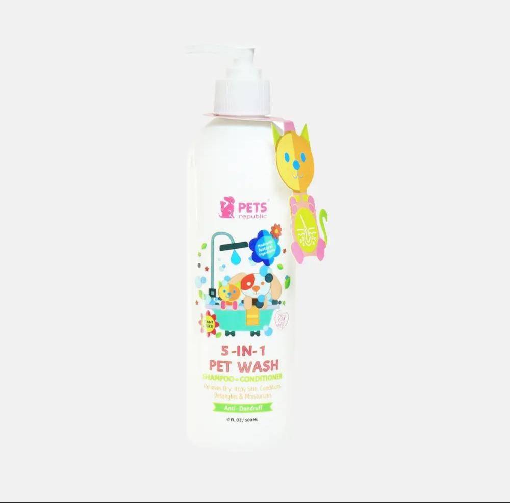 بيتس ريبابليك شامبو القطط والحيوانات الأليفة برائحة بودرة العلكة Pets Republic Anti Dandruff Shampoos + Conditioner