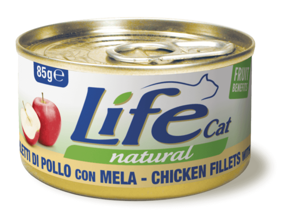 لايف كات معلبات الدجاج مع التفاح Life cat | Natural wet food - Chicken Fillet with Apple
