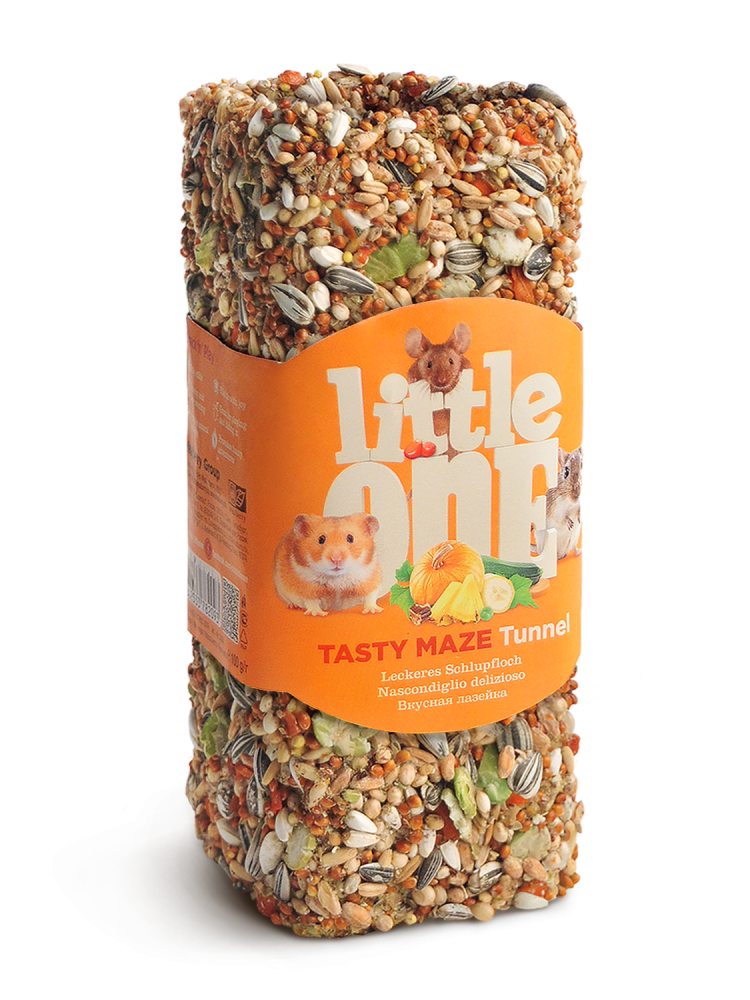 ليتل ون مكافآت النفق خليط حبوب وفواكه مجففة للهامستر والأرانب 100غ Little One Snack Tunnel For Small Mammals 100g