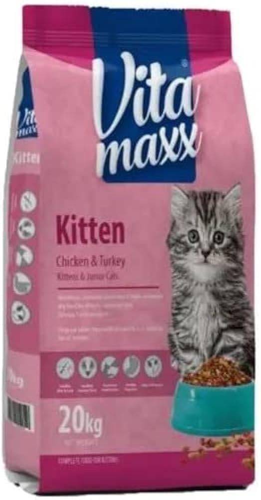 Vita maxx Dry food Chicken & Turkey (Kitten & Junior Cats) 20kg ڤيتا ماكس طعام جاف للقطط بالدجاج والديك الرومي للقطط الصغيرة - 20 كجم