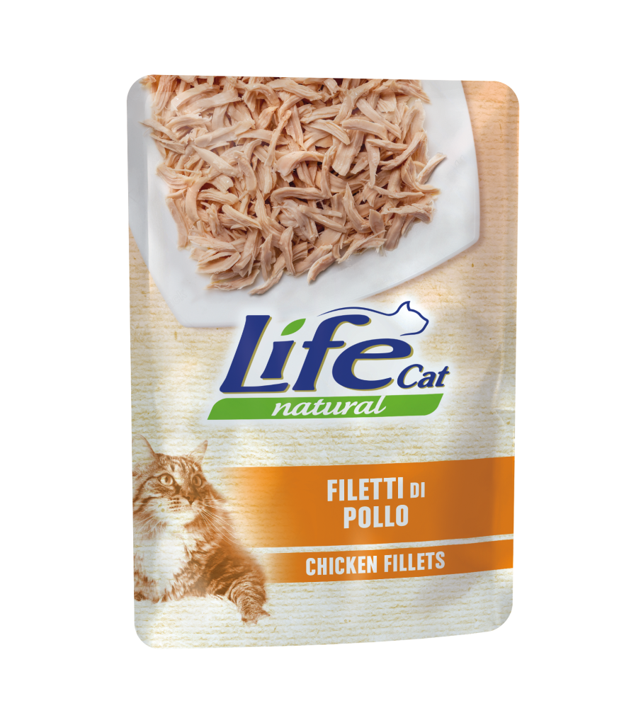لايف كات اظرف رطبة للقطط البالغة بالدجاج Lifecat Natural wet food - Chicken Fillet