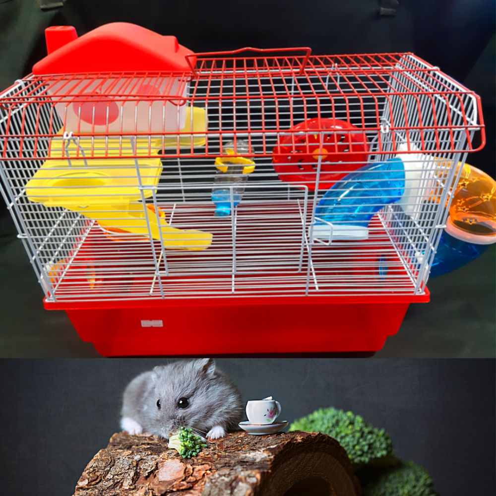 Hamster Cage Tow Level With Toys