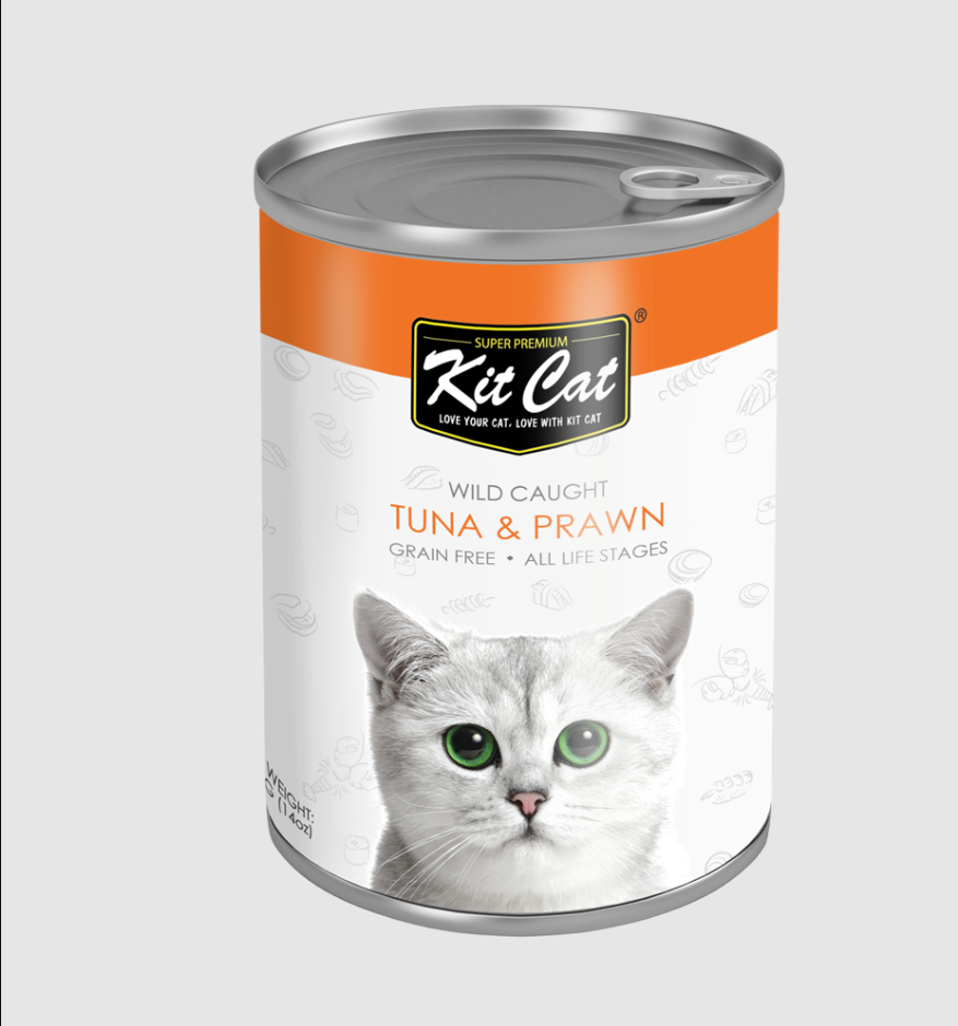 كت كات معلبات التونة مع الجمبري (طعام رطب للقطط الصغيرة والبالغة) Kit Cat Tuna & Prawn Cat Food