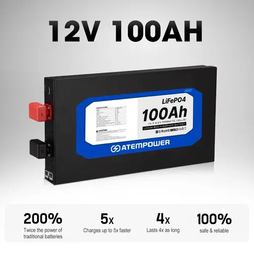 بطارية ليثيوم 100 أمبير نحيفة - الإصدار الثالث ATEM POWER