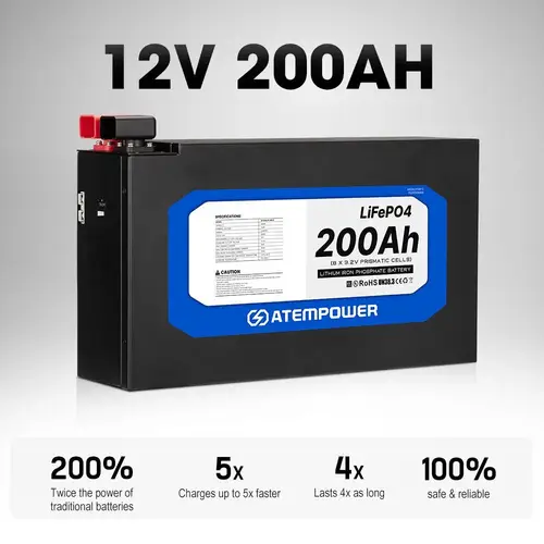 بطارية ليثيوم 200 أمبير شبه نحيفه - الإصدار الثالث ATEM POWER
