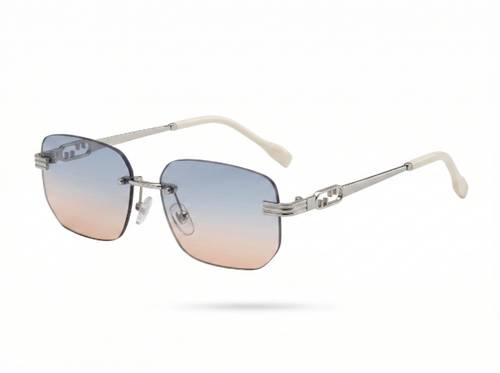 Fendi Silver Sunglasses with Gray Gradient Lenses