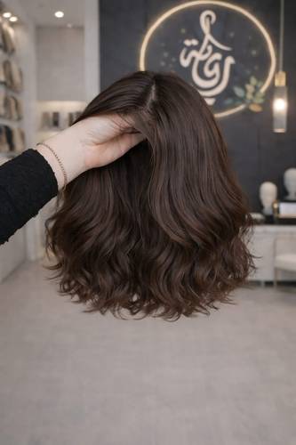 باروكة شعر طبيعي 12 انش لون بني ويفي 