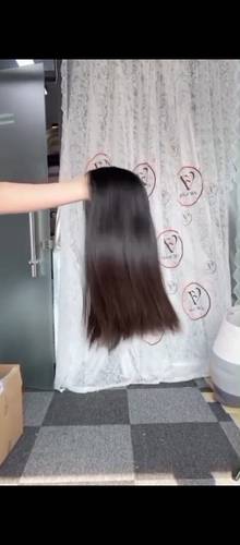 باروكة شعر طبيعي 16 انش بني داكن  كثافه ١٥٠