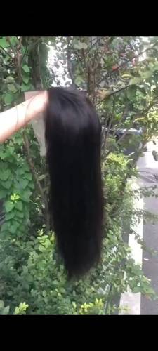 باروكة شعر طبيعى طول 18 انش كثافه 230 اسود طبيعي جذور دائريه