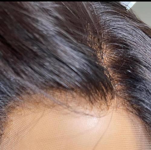 باروكة شعر طبيعي طول 16 انش جذور كاملة لون اسود طبيعي كثافة 150