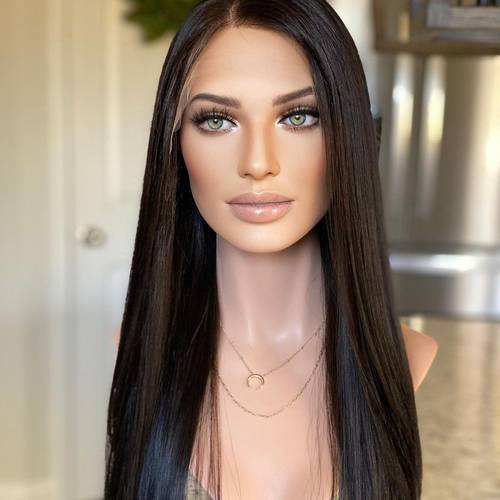 باروكة شعر طبيعي ٢٢ انش لون اسود طبيعي كثافه ١٨٩