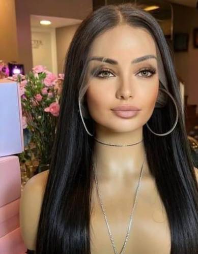 باوركة شعر طبيعى طول 20 انش لون اسود طبيعي كثافه متوسطه جذور اماميه