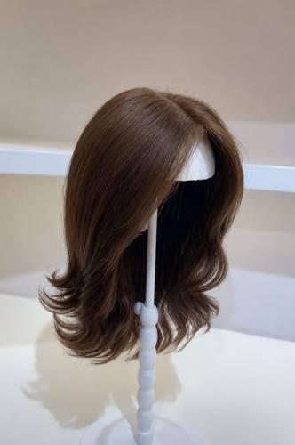 باروكة شعر طبيعي 14 لنش بني مدرج