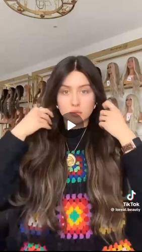 باوركة شعر طبيعى طول 22 انش مخصله كثافه 150% جذور اماميه فروه دانتيل