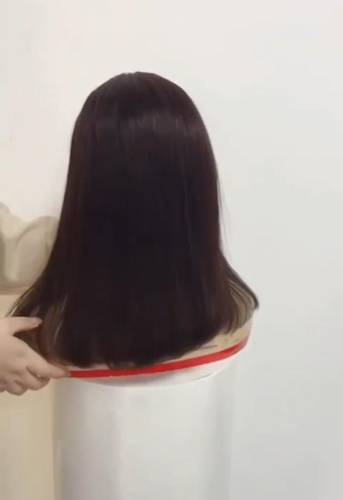 باروكة شعر طبيعي ١٦ انش كثافه ١٨٠ ٪ اسود طبيعي 