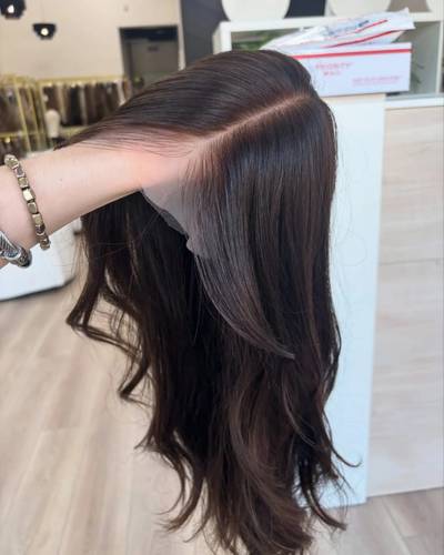 باروكة شعر طبيعي طول ١٦ انش كثافه ١٨٠ ويفي جذور اماميه فروه دانتال