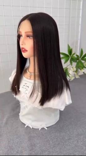 باروكة شعر طبيعي ١٦انش اسود طبييعى كثافه١٨٠٪