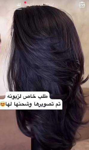 باروكة شعر طبيعي طول ١٨ انش لون اسود طبيعي كثافه double drown مقاس small