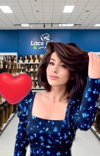 باروكة شعر طبيعي طول ١٢ انش لون بني  مدرجه بغره  كثافه ٢٠٠ 